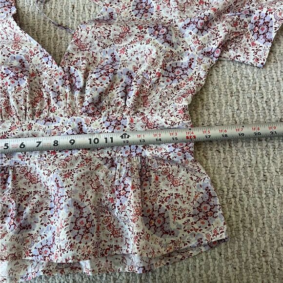 J.CrewPuff-sleeve V-neck top in Ratti paisley garden NWT - Picture 8 of 16